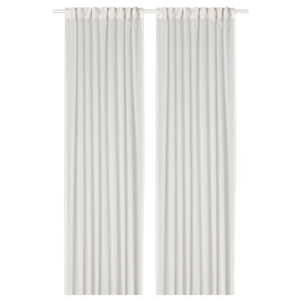 ROSENROBINIA sheer curtains, 1 pair, white/with heading tape, 145x300 cm