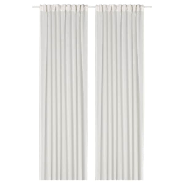 ROSENROBINIA sheer curtains, 1 pair, white/with heading tape, 145x300 cm