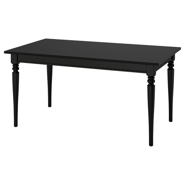ROSENTORP extendable table, black, 155/215x87 cm