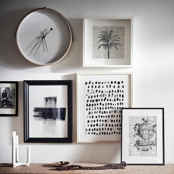 Ikea ROTBLÖTA - Wall clock, ash veneer/light grey, 42 cm