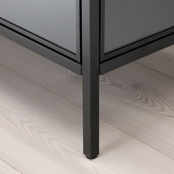 RUDSTA glass-door cabinet, anthracite, 80x37x120 cm