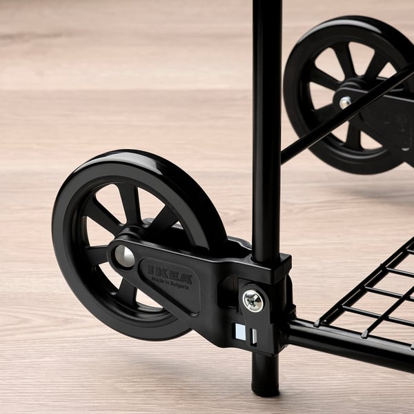 RULLEBÖR / FRAKTA trolley with trunk, black/blue