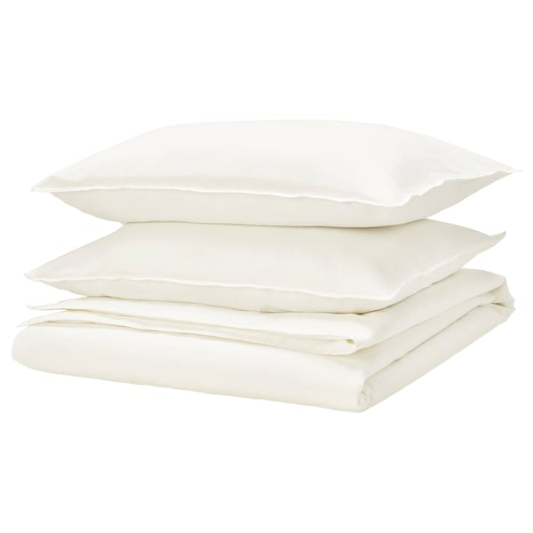 RUNDHAGTORN duvet cover and 2 pillowcases, white, 240x220/50x80 cm
