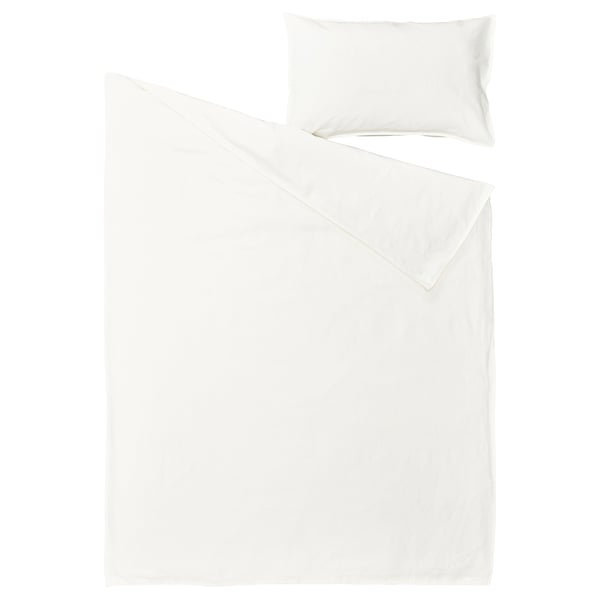 RUNDHAGTORN duvet cover and pillowcase, white, 150x200/50x80 cm