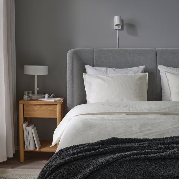 RUNDHAGTORN duvet cover and pillowcase, white, 150x200/50x80 cm