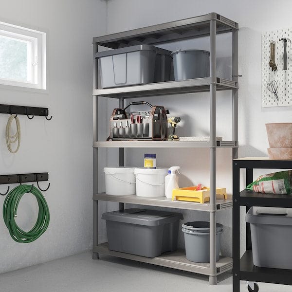 Ikea RUNMARÖ - Shelf, dark grey indoor/outdoor, 120x40x188 cm
