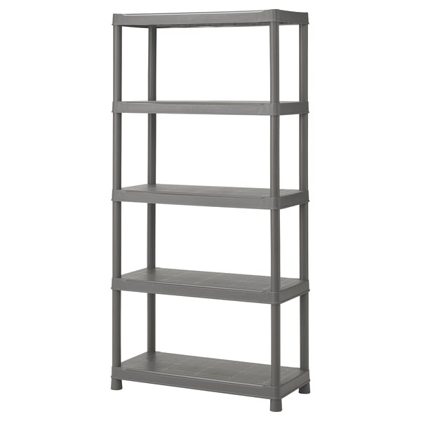 RUNMARÖ shelving unit, dark grey indoor/outdoor, 90x40x182 cm