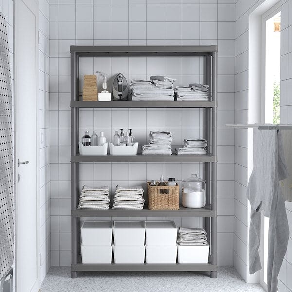 Ikea RUNMARÖ - Shelf, dark grey indoor/outdoor, 120x40x188 cm