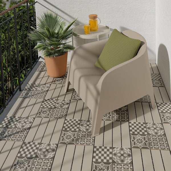 RUNNEN floor decking, outdoor, beige, 0.81 m²