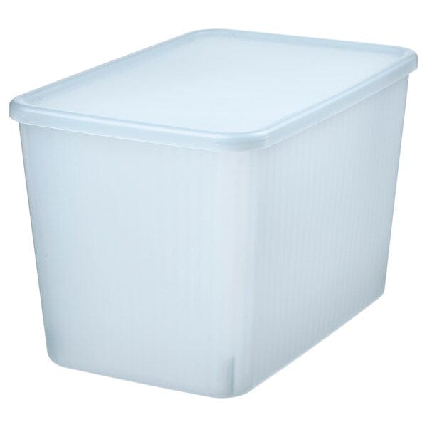 Ikea RYKTA - Storage box with lid, transparent grey-blue, 24x36x23 cm/14.5 l