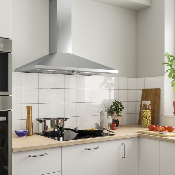 RYTMISK wall mounted extractor hood, stainless steel, 90 cm