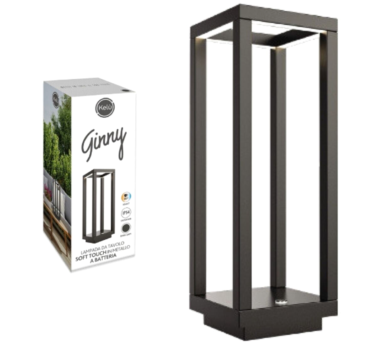 TABLE LAMP GINNY ALUMINUM GRAY