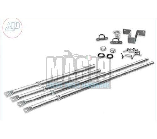 SET OF GALVANISED TELESCOPIC RODS WITH ACCESSORIES