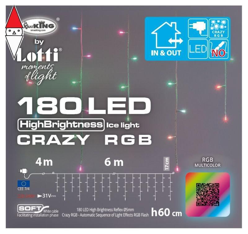 CRAZY RGB 180 LED LIGHT CURTAIN 4+6MT X