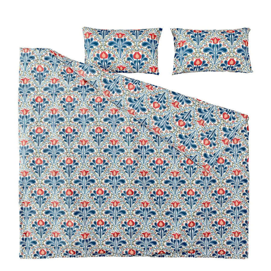 SÄTERVIDE duvet cover and 2 pillowcases, multicolour/floral pattern, 240x220/50x80 cm