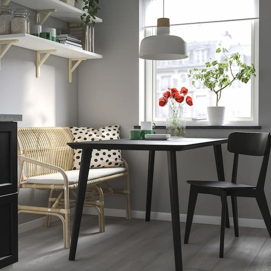 Ikea SALNÖ / GRYTTOM - Bench with cushion, rattan/Gransel natural arms