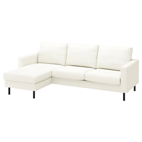 SALTSJÖBADEN 3-seat sofa with chaise longue, Blekinge white, 233 cm