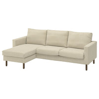 SALTSJÖBADEN 3-seat sofa with chaise longue, Fridtuna light beige, 223x90x148 cm