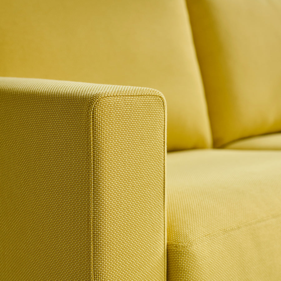SALTSJÖBADEN 3-seat sofa with chaise longue, Fridtuna yellow, 233 cm