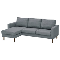SALTSJÖBADEN 3-seat sofa with chaise longue, Gunnared medium grey, 233x90x148 cm