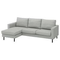 SALTSJÖBADEN 3-seat sofa with chaise longue, Tonerud grey, 233 cm