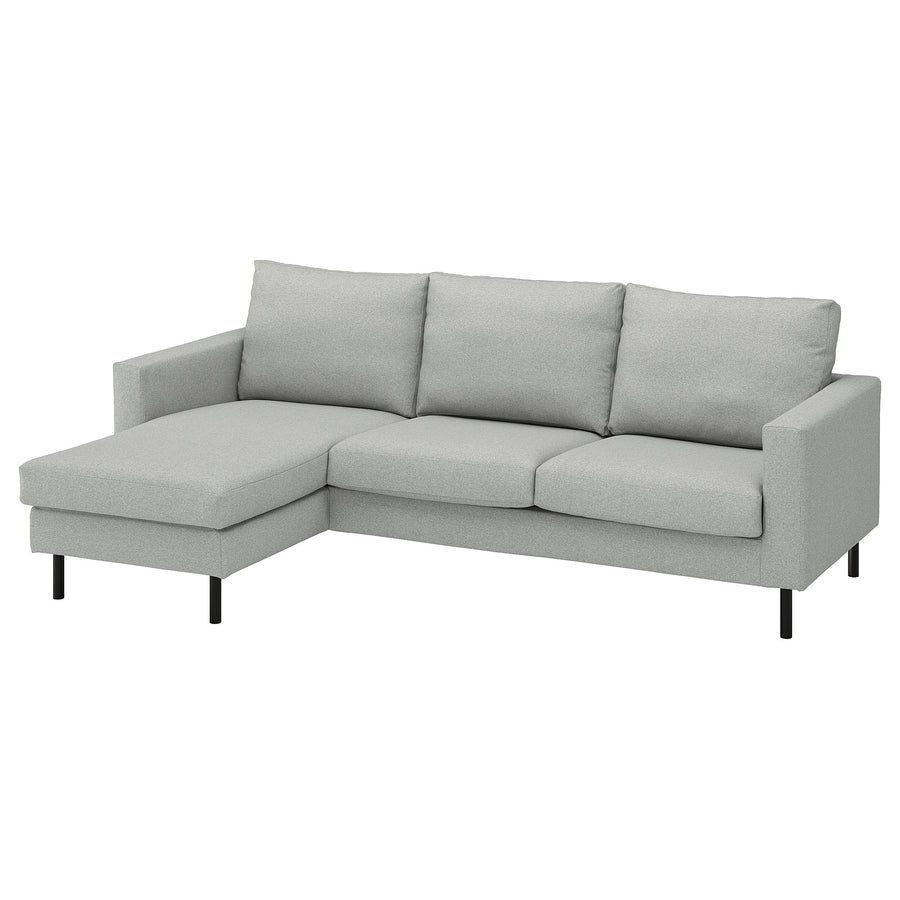 SALTSJÖBADEN 3-seat sofa with chaise longue, Tonerud grey, 233 cm