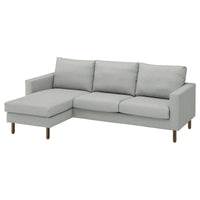 SALTSJÖBADEN 3-seat sofa with chaise longue, Tonerud grey, 223x90x148 cm