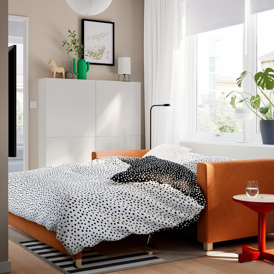 SALTSJÖBADEN 2-seat sofa-bed, Fridtuna light beige, 198x185 cm