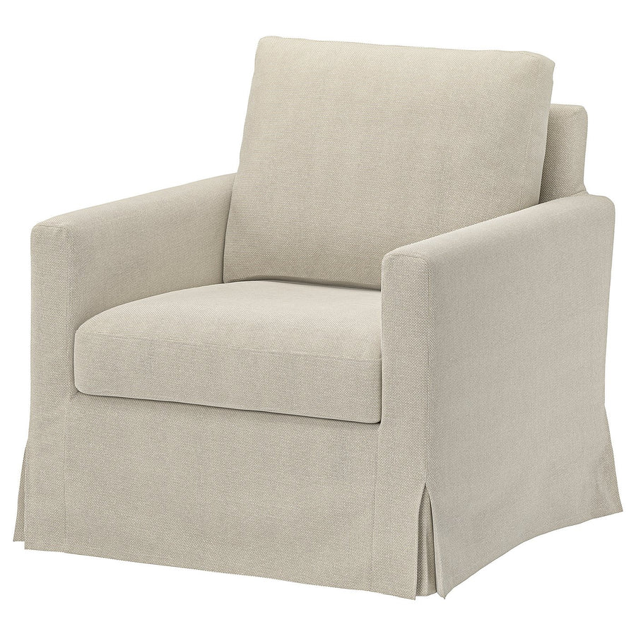 SALTSJÖBADEN rocking and swivel armchair, Fridtuna light beige
