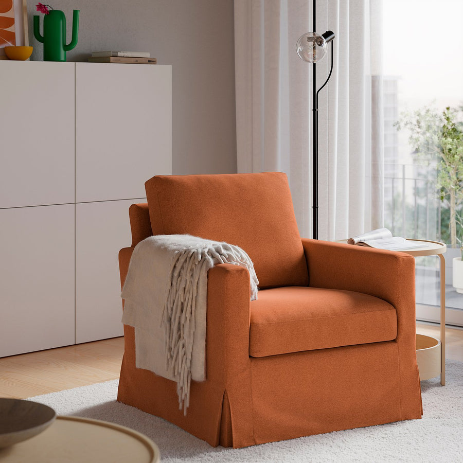 SALTSJÖBADEN rocking and swivel armchair, Tonerud red-brown