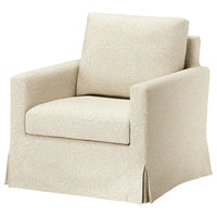 SALTSJÖBADEN rocking and swivel armchair, Vittangi light beige/white