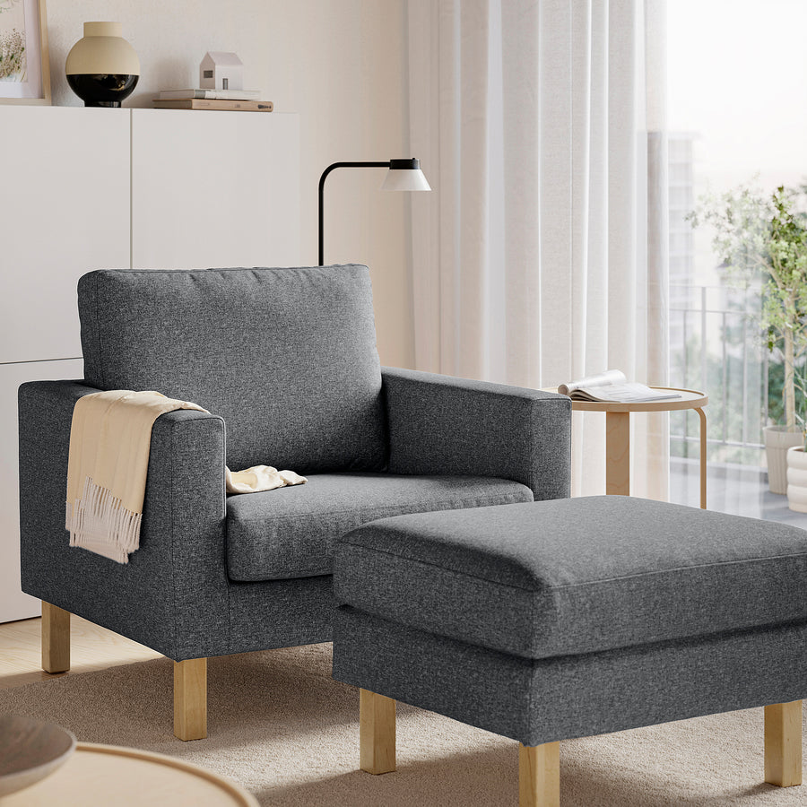SALTSJÖBADEN armchair, Gunnared medium grey, 93x90x88 cm