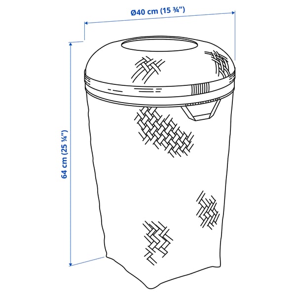 SALUDING laundry basket, handmade bamboo, 50 l