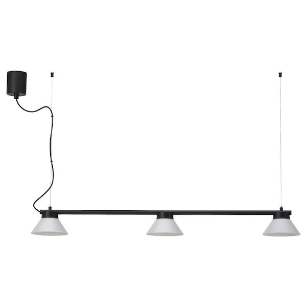 SAMBORD pendant lamp with 3 lamps, black/white, 110 cm