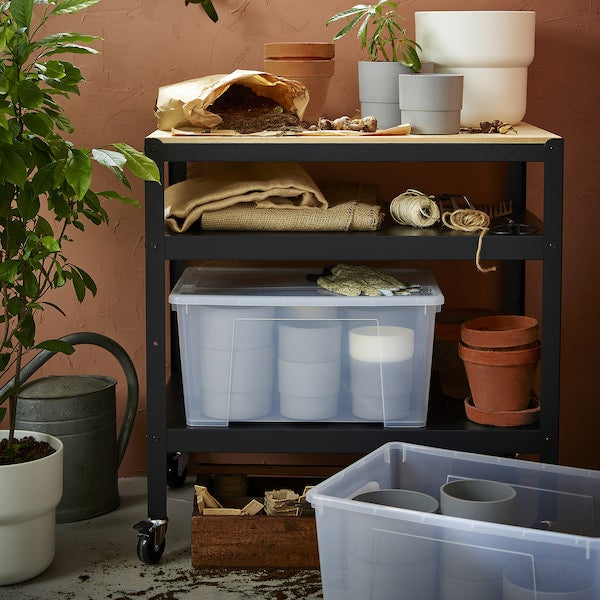 SAMLA box with lid, transparent, 57x39x28 cm/45 l