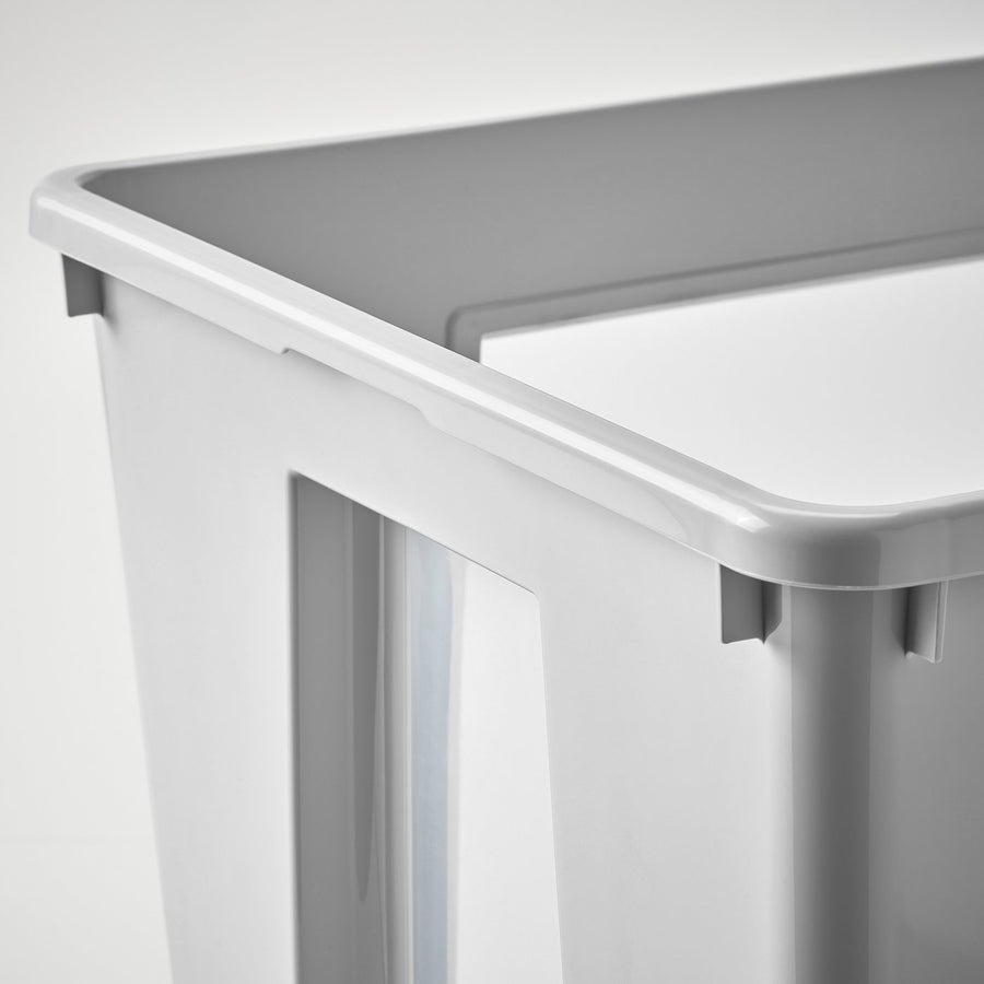 SAMLA box, transparent/light grey, 56x42x39 cm