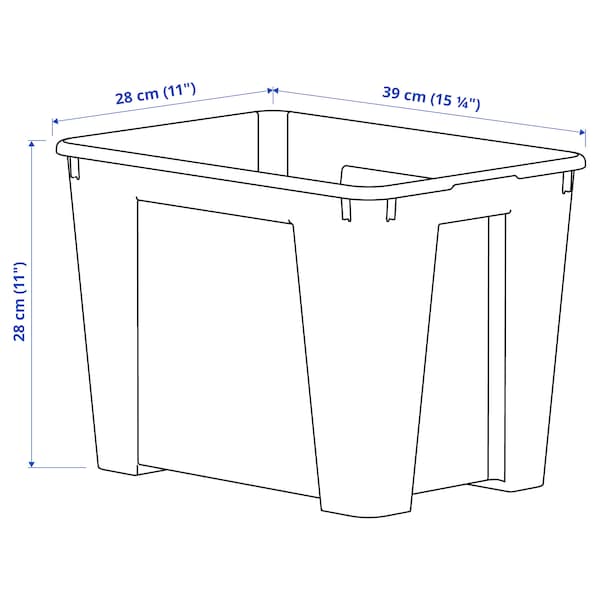 Ikea SAMLA - Box, transparent, 39x28x28 cm/22 l