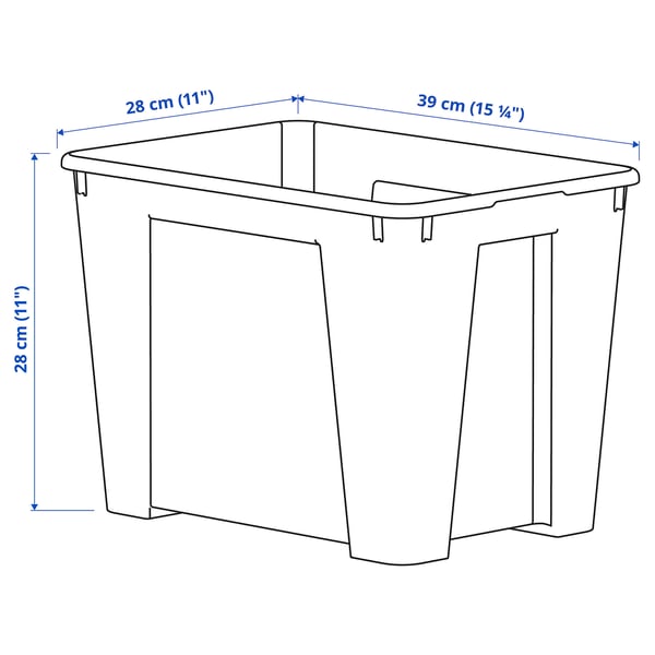 SAMLA box, transparent, 39x28x28 cm/22 l