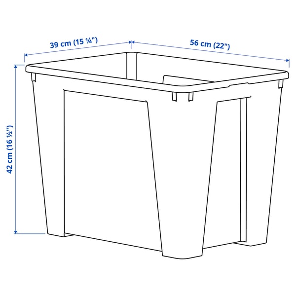 SAMLA box, transparent, 56x39x42 cm/65 l