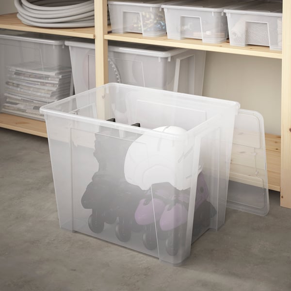 SAMLA box, transparent, 56x39x42 cm/65 l