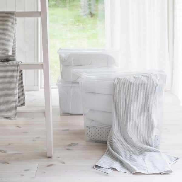 SAMLA box, transparent, 56x39x42 cm/65 l