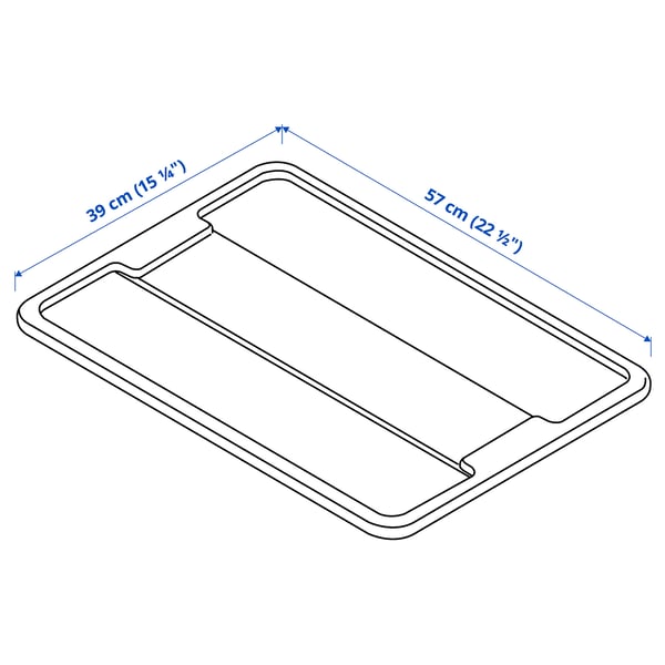 SAMLA lid for box 45/65 l, transparent, 57x39 cm