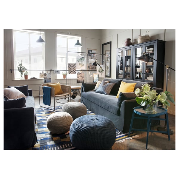 SANDARED pouffe, dark blue, 71 cm