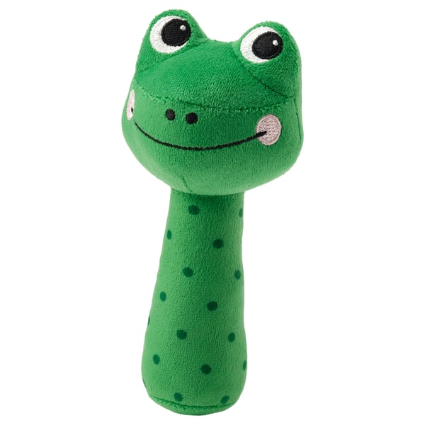 SANDBI rattle, frog/green