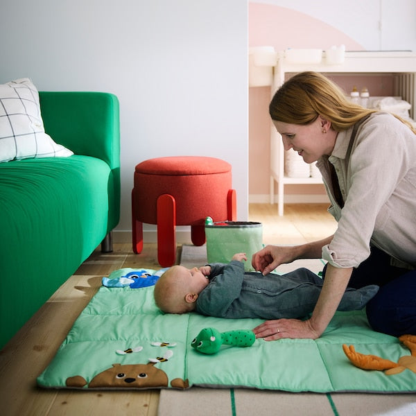 SANDBI play mat, Scandinavian nature/multicolour, 100x100 cm