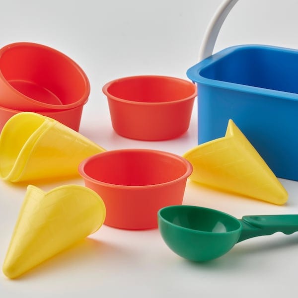 Ikea SANDIG - 10-piece sand ice-cream set, multicolour