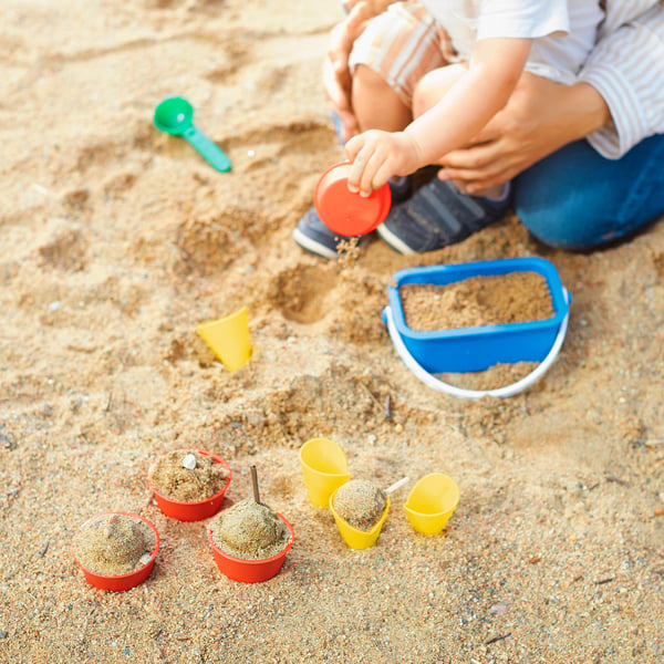 SANDIG 10-piece sand ice-cream set, multicolour