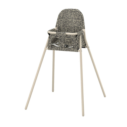 SANDKATT highchair with tray, beige/anthracite, 60x91x68 cm