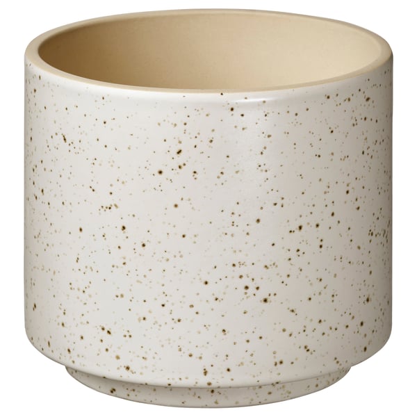SANDKÖRSBÄR plant pot, in/outdoor/beige, 12 cm