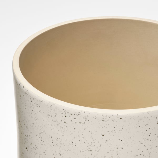 SANDKÖRSBÄR plant pot, in/outdoor/beige, 19 cm